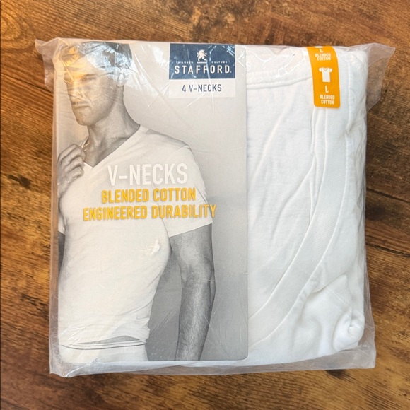Stafford Other - Stafford White V-Neck Undershirts Pack